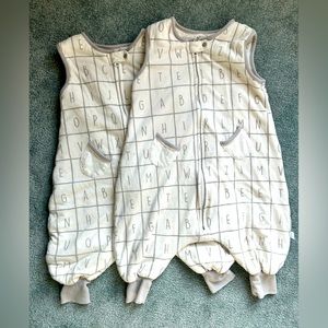 12 to 24 months TealBee footed wearable blanket